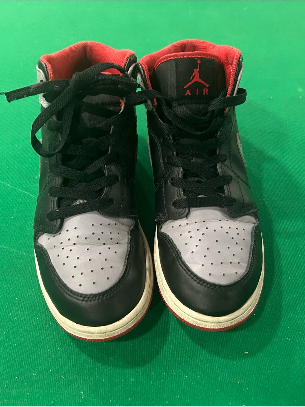 Jordan Mid/High-Top Sneakers in Black, Gray and Red